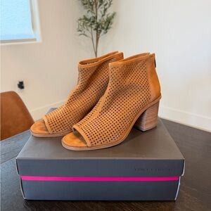 Vince Camuto Brown Perforated Heeled Boots